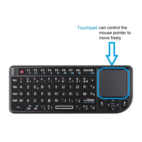 Mini clavier sans fil rétro4.2, français, engourdi, espagnol, langue russe, TouchSub N Air Mouse, PC, Smart TV Box, kit RVB – Image 5