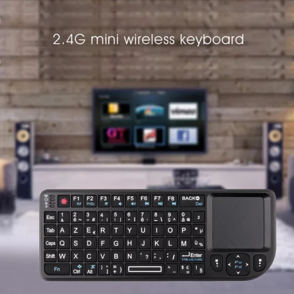 Mini clavier sans fil rétro4.2, français, engourdi, espagnol, langue russe, TouchSub N Air Mouse, PC, Smart TV Box, kit RVB – Image 3