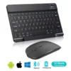 Clavier sans fil Bluetooth pour iPad, Mac, PC, tablette, téléphone portable, ordinateur portable, souris Mini avec N, espagnol, français, russe, coréen
