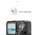 TELESIN-Protecteur d'écran en verre pour GoPro fore12, 11, 10, 9, film de protection d'objectif noir, accessoires GoPro