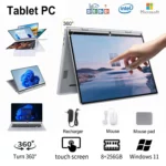 Ordinateur portable avec empreinte digitale rétroéclairée, ordinateur de bureau Gamer N4020, PC portable Windows 11, caméra Wi-Fi, 8 Go de RAM, 11.6 Go de ROM, 256 pouces