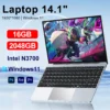 Ordinateur portable ultra mince Windows 11 Pro, ordinateur portable Gamer, écran 14.1x1920, 16 Go de RAM, 2 To SSD, Intel Nino 00, ordinateur de bureau et d'étude, PC, 1080 pouces