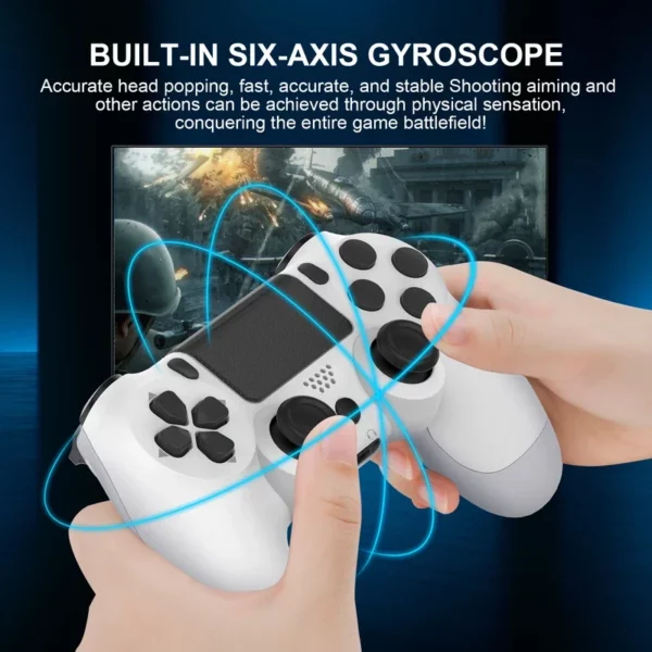 Manette sans fil Bluetooth multifonctionnelle, manette de jeu sans délai pour PS4, PS3, console PC JoysUniverse TouchSub, vibration des touristes à six axes – Image 2