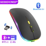 Souris sans fil Bluetooth 2.4GHz, aste, silencieuse, rétroéclairée par LED, USB, gaming, 1600 ug I, pour PC et ordinateur portable