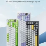 Clavier mécanique de jeu filaire/2.4GHz/BT, AZZ AKusk/AK820Pro, écran TFT, bouton multifonctionnel, allergique, PC