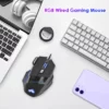 Souris de jeu filaire, rétroéclairée, 7 boutons, ergonomique, USB, 5500 DPI, optique réglable, pour ordinateur de bureau et PC Gamer – Image 2