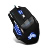 Souris de jeu filaire, rétroéclairée, 7 boutons, ergonomique, USB, 5500 DPI, optique réglable, pour ordinateur de bureau et PC Gamer – Image 3
